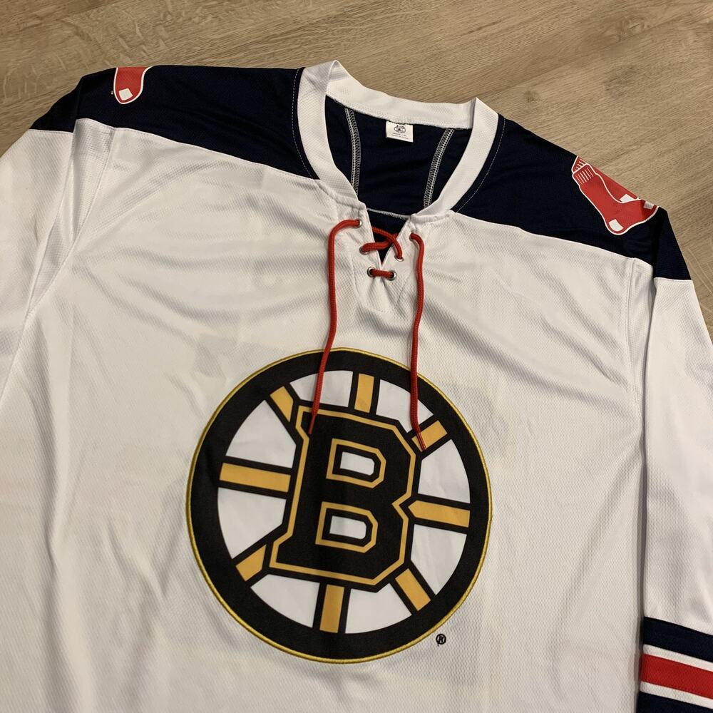 MLB NHL Boston Red Sox x Bruins Fenway Park SGA Hockey Jersey Men's XL White - Picture 2 of 7